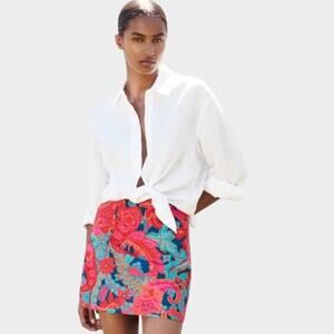 ZARA  Tropical Floral Printed Mini Skirt Size M
